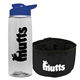 a clear bottle & reflex blue lid & black bowl the parched pup - 26 oz transparent tritan(tm) bottle folding dog bowl