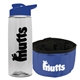 a clear bottle & reflex blue lid & blue bowl the parched pup - 26 oz transparent tritan(tm) bottle folding dog bowl