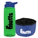 a transparent green bottle & reflex blue lid & blue bowl the parched pup - 26 oz transparent tritan(tm) bottle folding dog bowl