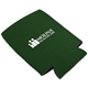 aerial view a forest green silkscreened neoprene can cooler, image 1 of 2