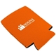 aerial view a orange silkscreened neoprene can cooler, image 1 of 2