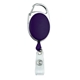 aerial view a deep purple 30 cord retractable carabiner style badge string reel and badge holder, image 1 of 2