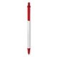 aerial view a white barrel & red trim bic(r) prevaguard(r) clic stic(r) pen, image 1 of 2