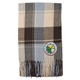 aerial view a blue and gray plaid blanket scarf, image 1 of 5