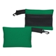 a kelly green small mesh travel bag with clip