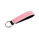 a pastel pink neoprene wrist strap key holder