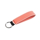 aerial view a light coral neoprene wrist strap key holder, image 1 of 2