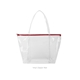 a clear bag & red zipper weekender vinyl bag with zippered closure