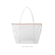 a clear bag & peach zipper weekender vinyl bag with zippered closure
