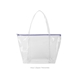a clear bag & periwinkle zipper weekender vinyl bag with zippered closure