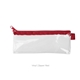 a clear bag & red zipper vinyl pixie pen pouch
