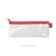 a clear bag & grapefruit zipper vinyl pixie pen pouch