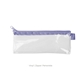 a clear bag & periwinkle zipper vinyl pixie pen pouch