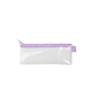 aerial view a clear bag & lavender zipper vinyl pixie pen pouch, image 1 of 2