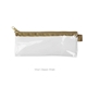 a clear bag & khaki zipper vinyl pixie pen pouch