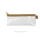 a clear bag & harvest tan zipper vinyl pixie pen pouch