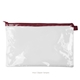 a clear bag & sangria zipper dottie pouch - clear vinyl