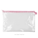 a clear bag & tickled pink zipper dottie pouch - clear vinyl