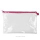 a clear bag & flamingo zipper dottie pouch - clear vinyl