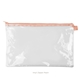 a clear bag & peach zipper dottie pouch - clear vinyl