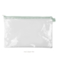 a clear bag & mint zipper dottie pouch - clear vinyl