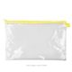 a clear bag & lemon chiffon zipper dottie pouch - clear vinyl