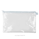 a clear bag & powder blue zipper dottie pouch - clear vinyl