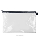 a clear bag & navy zipper dottie pouch - clear vinyl