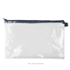 a clear bag & midnight zipper dottie pouch - clear vinyl