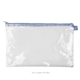 a clear bag & sky blue zipper dottie pouch - clear vinyl