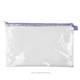 a clear bag & periwinkle zipper dottie pouch - clear vinyl