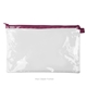 a clear bag & fuchsia zipper dottie pouch - clear vinyl