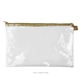 a clear bag & khaki zipper dottie pouch - clear vinyl