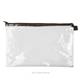 a clear bag & espresso zipper dottie pouch - clear vinyl