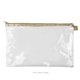 a clear bag & butter zipper dottie pouch - clear vinyl