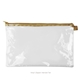 a clear bag & harvest tan zipper dottie pouch - clear vinyl