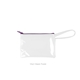 a clear bag & purple zipper poptart to go vinyl coin pouch