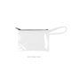 a clear bag & gray zipper poptart to go vinyl coin pouch