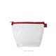 a clear bag & red zipper tweedle dum cosmetic bag
