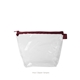 a clear bag & sangria zipper tweedle dum cosmetic bag
