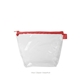 a clear bag & grapefruit zipper tweedle dum cosmetic bag