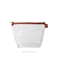 a clear bag & terra cotta zipper tweedle dum cosmetic bag