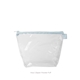 a clear bag & powder blue zipper tweedle dum cosmetic bag