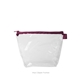 a clear bag & fuchsia zipper tweedle dum cosmetic bag