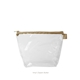 a clear bag & butter zipper tweedle dum cosmetic bag
