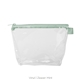 a clear bag & mint zipper tweedle dee cosmetic bag