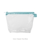 a clear bag & pool blue zipper tweedle dee cosmetic bag