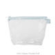 a clear bag & powder blue zipper tweedle dee cosmetic bag