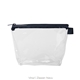 a clear bag & navy zipper tweedle dee cosmetic bag