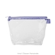 a clear bag & periwinkle zipper tweedle dee cosmetic bag